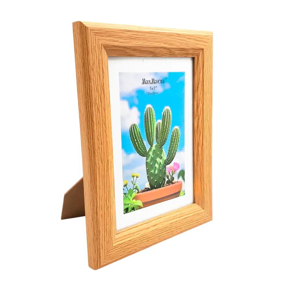 Portarretrato rectangular con marco de madera estilo rustico de 13cm x 18cm