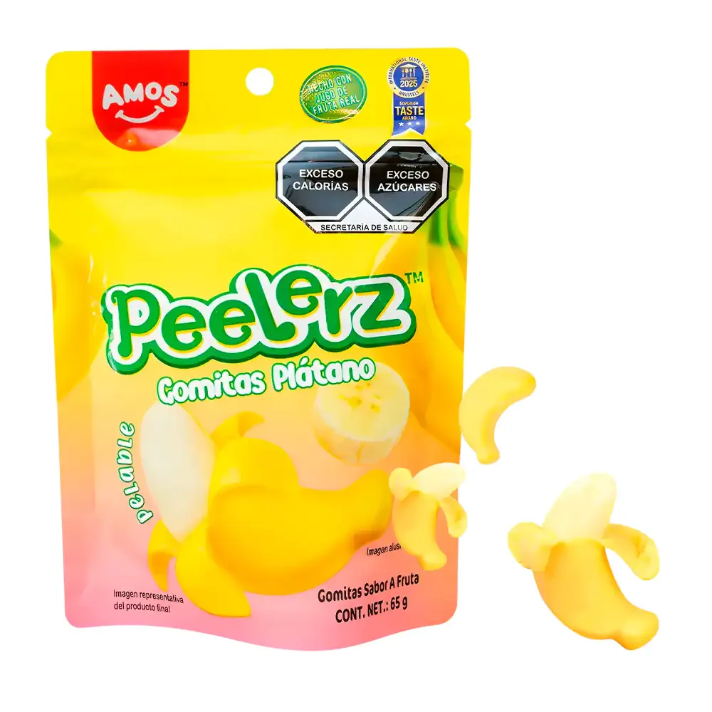 Bolsa con gomitas peelerz pelables con sabor a plátano, 65g / 083700