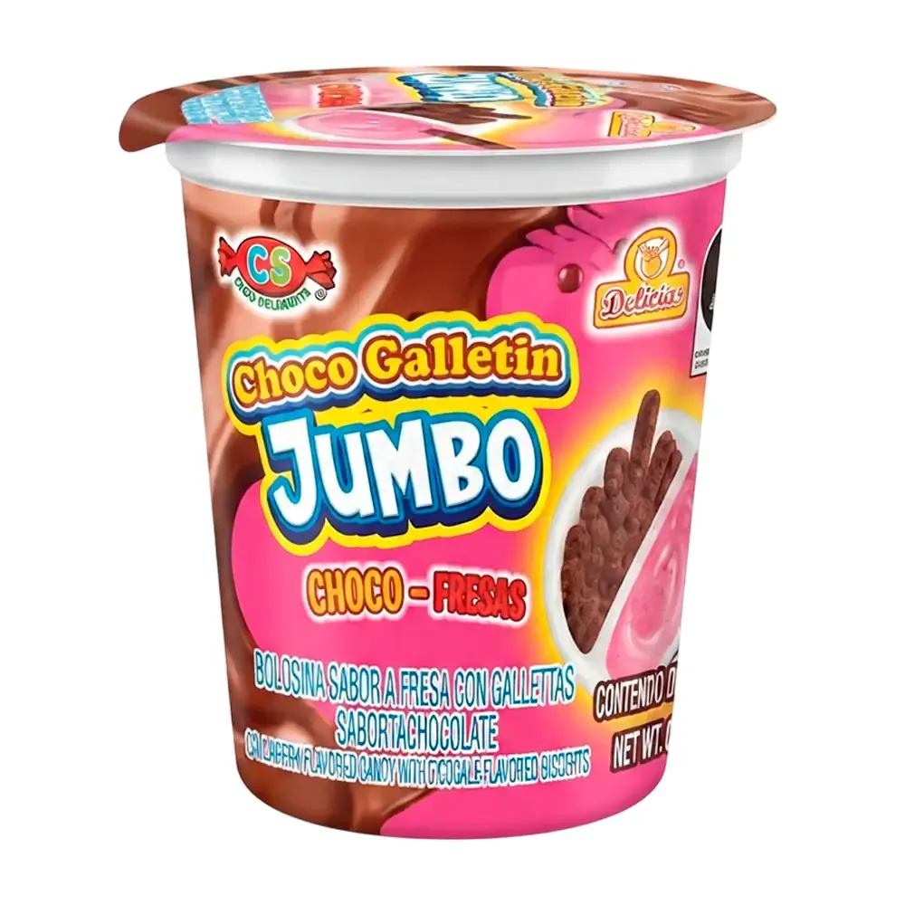 choco galletin las delicias jumbo sabor choco-fresa con galletas 25g / 114201