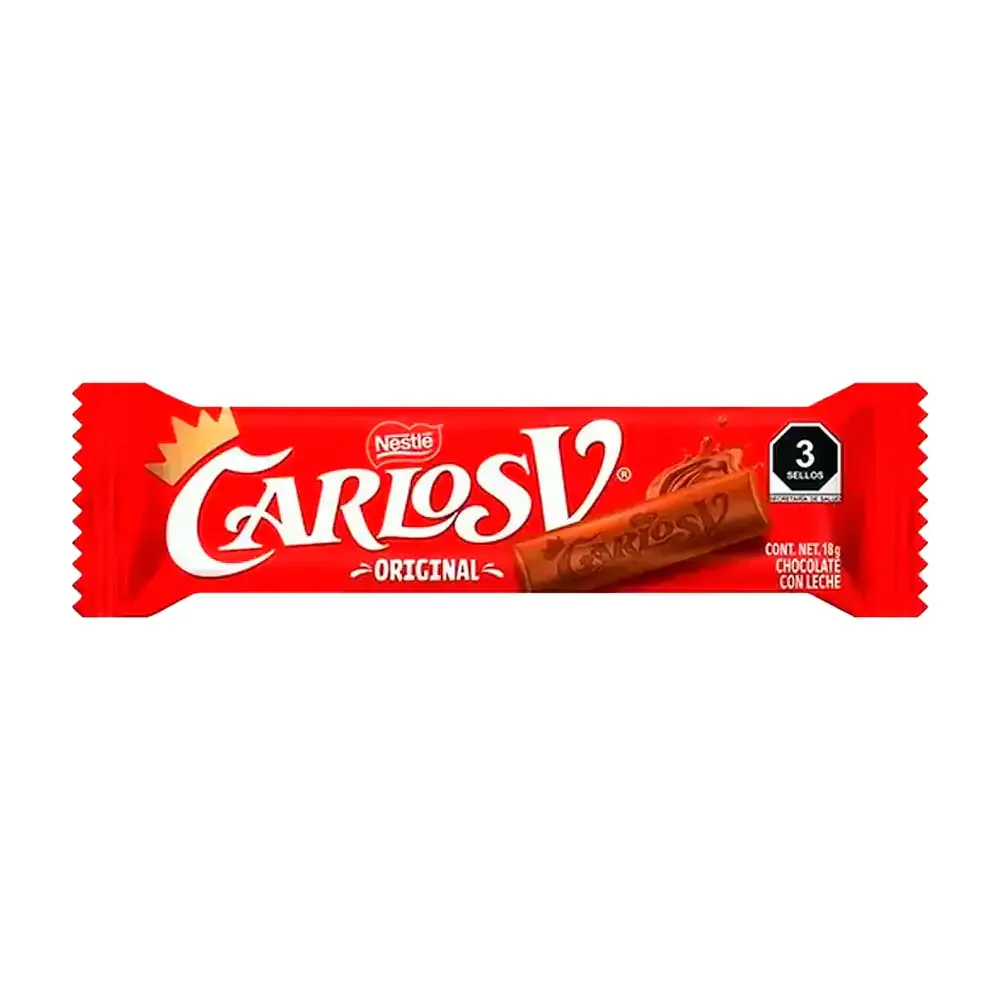1pz Chocolate carlos v con sabor original de 18g / 638083