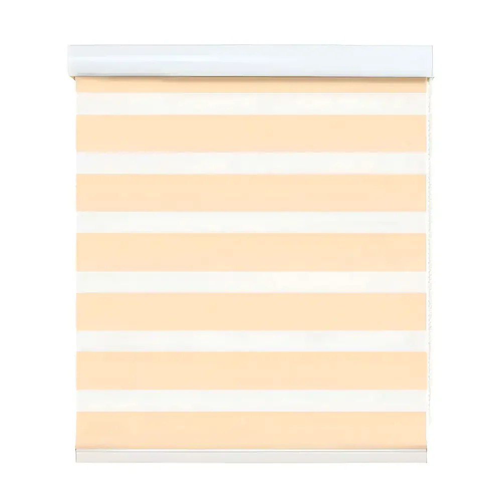 Persiana cortina enrollable color beige, doble capa para día y noche, 140x200cm