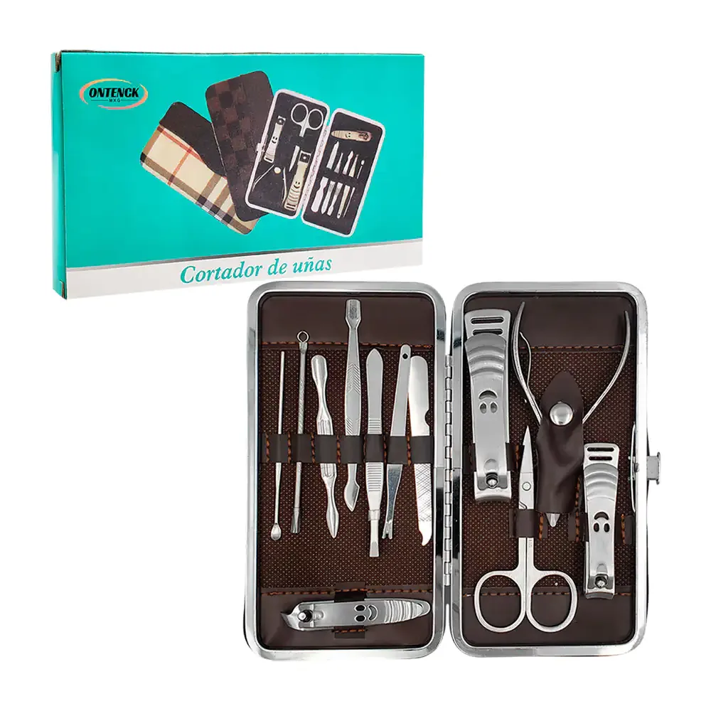 Kit estuche de cuidado manicura y pedicura con 12 piezas, ontenck