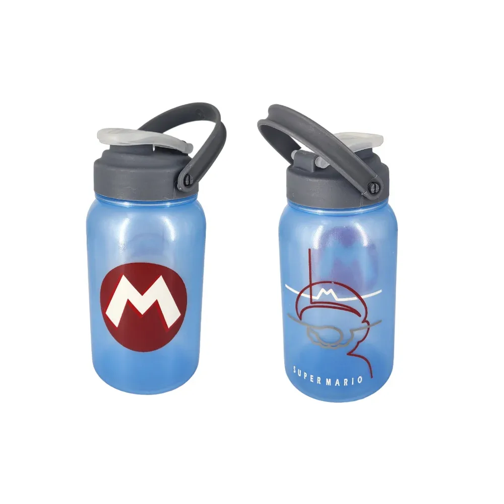 Botella de plástico pequeña diseño super mario bros con agarradera / botella.mario