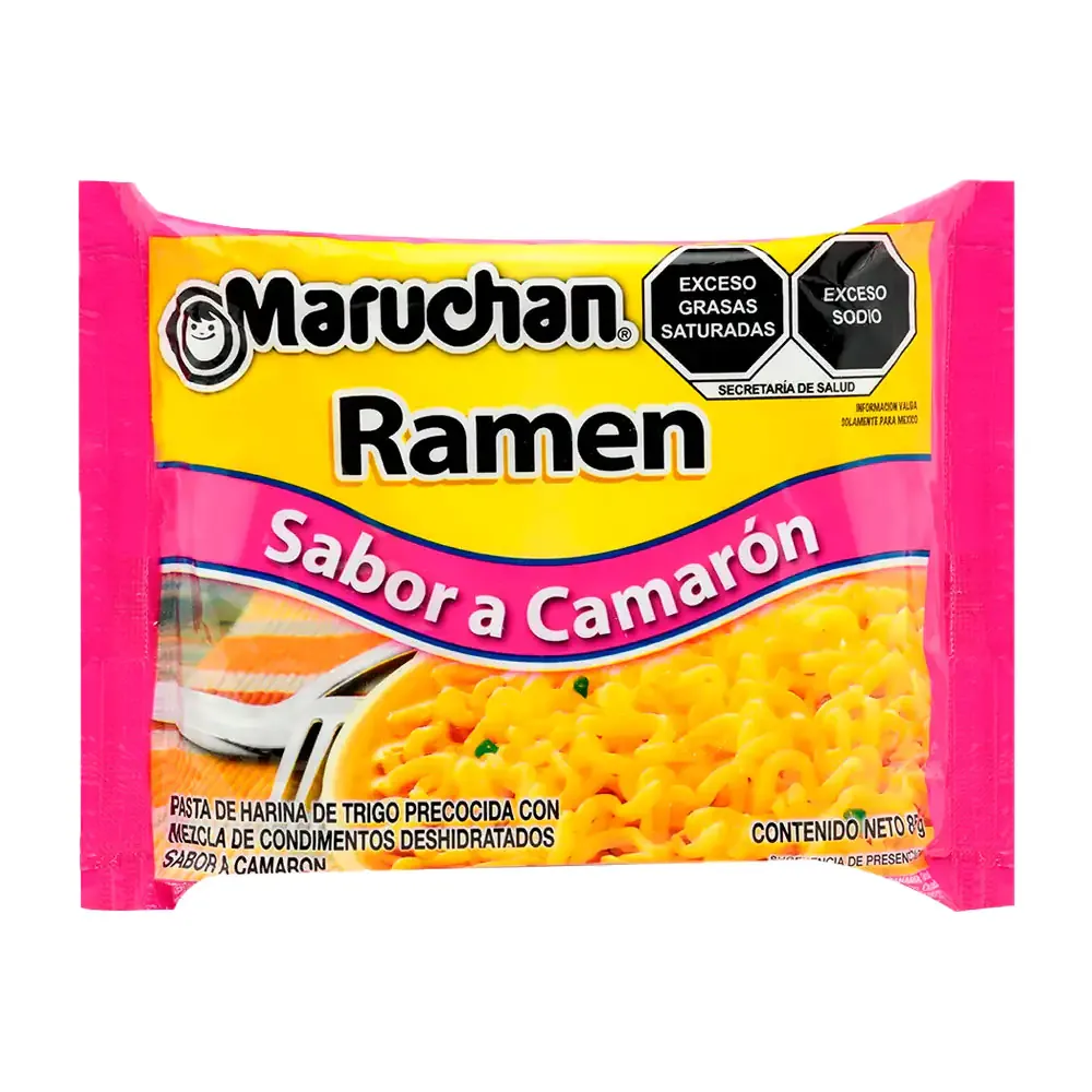 Sopa instantánea maruchan ramen sabor camarón, 85g / 002977
