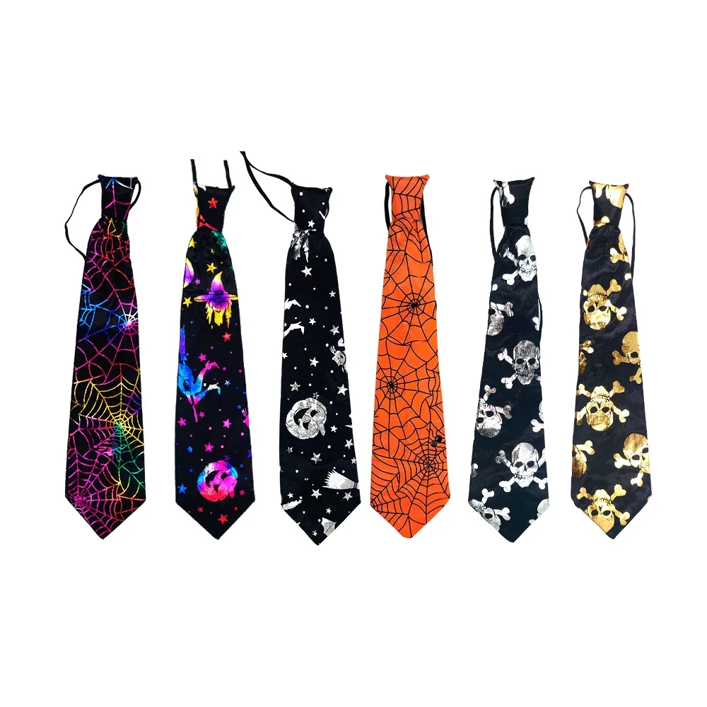 1pza Corbata con luces led y estampados metálicos - fluorescentes con temática de halloween, variedad de modelos / bt-2646