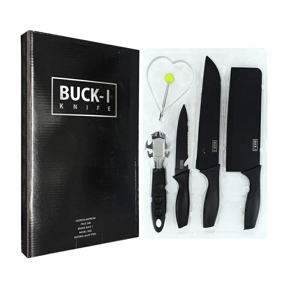 Juego de 3 cuchillos buck-i con mango de plástico, molde en forma de corazón y cuchara para espagueti / t65s / X128 / djt-05 / hl-cj5311