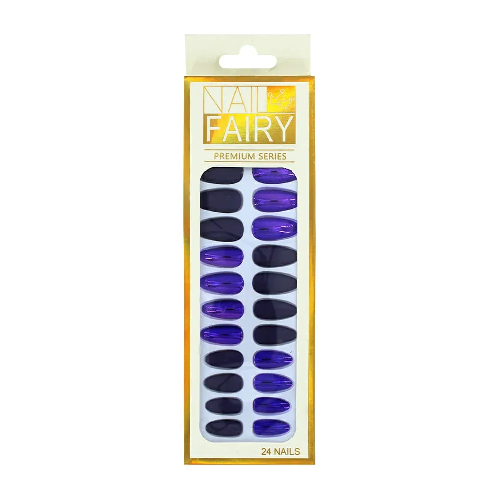 Set 24 uñas postizas con efecto metálico y matte, variedad de colores / 1688