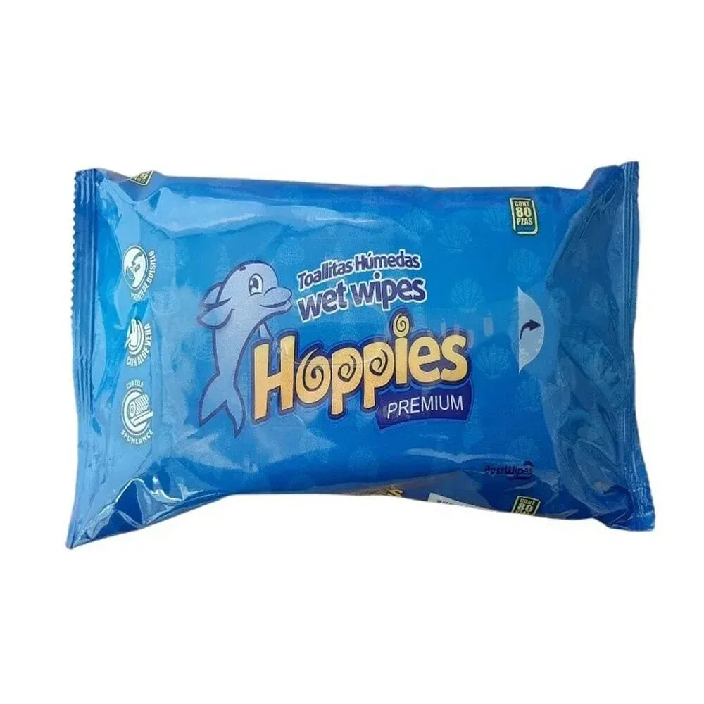 Paquete de 80 toallitas húmedas hoppies / 490613 / 490606