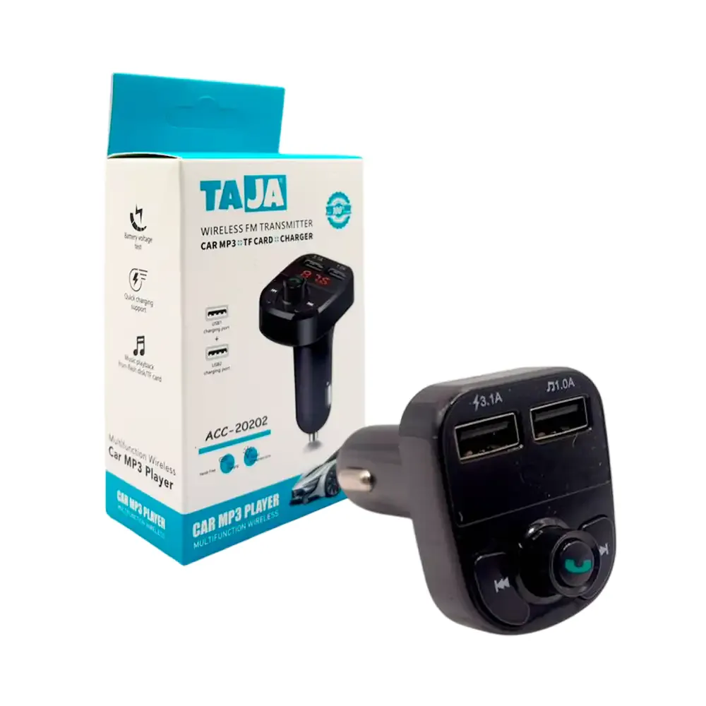 Transmisor inalámbrico plug + puertos de carga, manos libres y radio / acc-20202