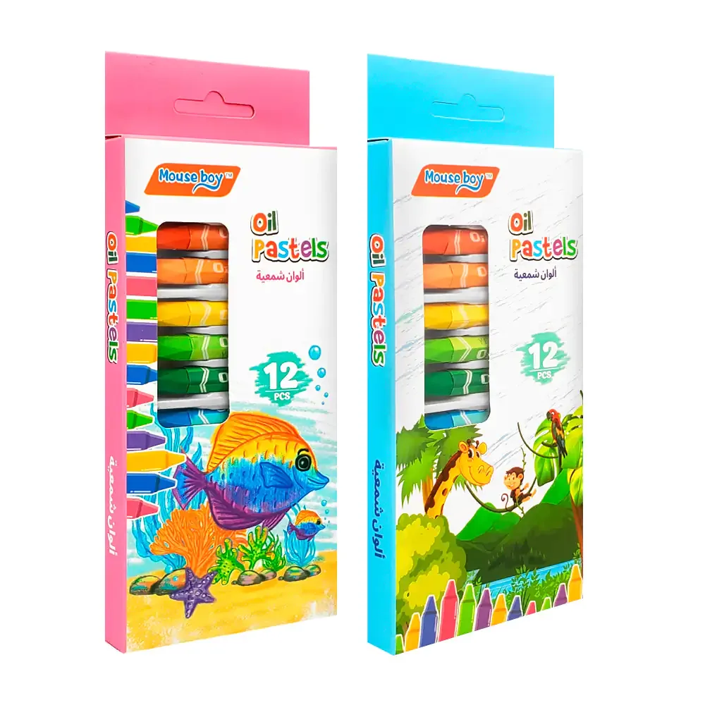 Paquete con 12 crayones - crayolas de aceite en tonos pasteles, variedad de colores
