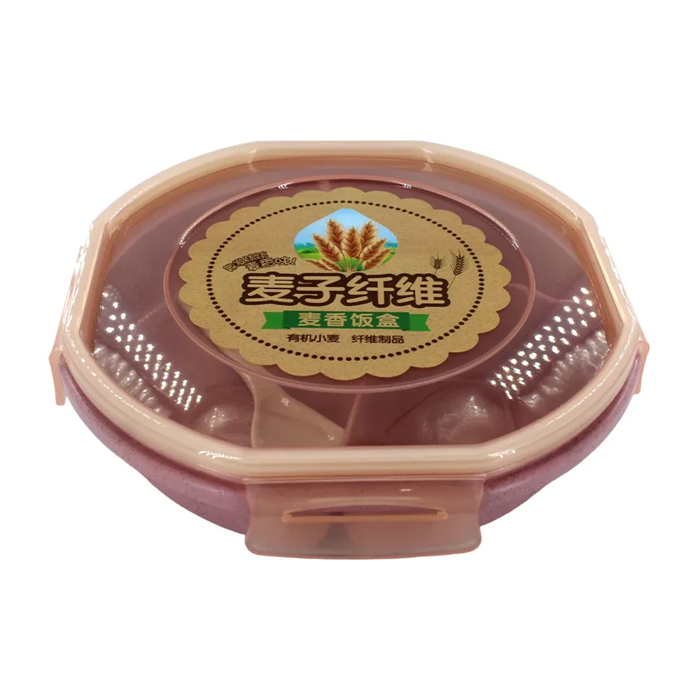 Tupper tingli redondo con cuchara, 3 compartimientos y capacidad para 850ml, variedad de colores / 8138