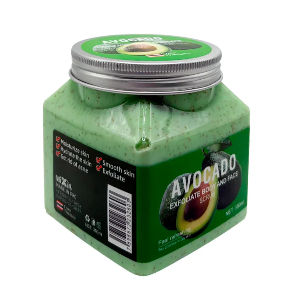 Crema exfoliante facial y corporal con extracto de aguacate, 350ml / avocado / 232603