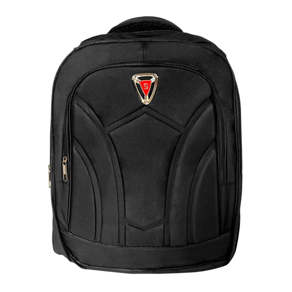 Mochila con placa S, 3 compartimentos y diseños con relieve / bl-1411