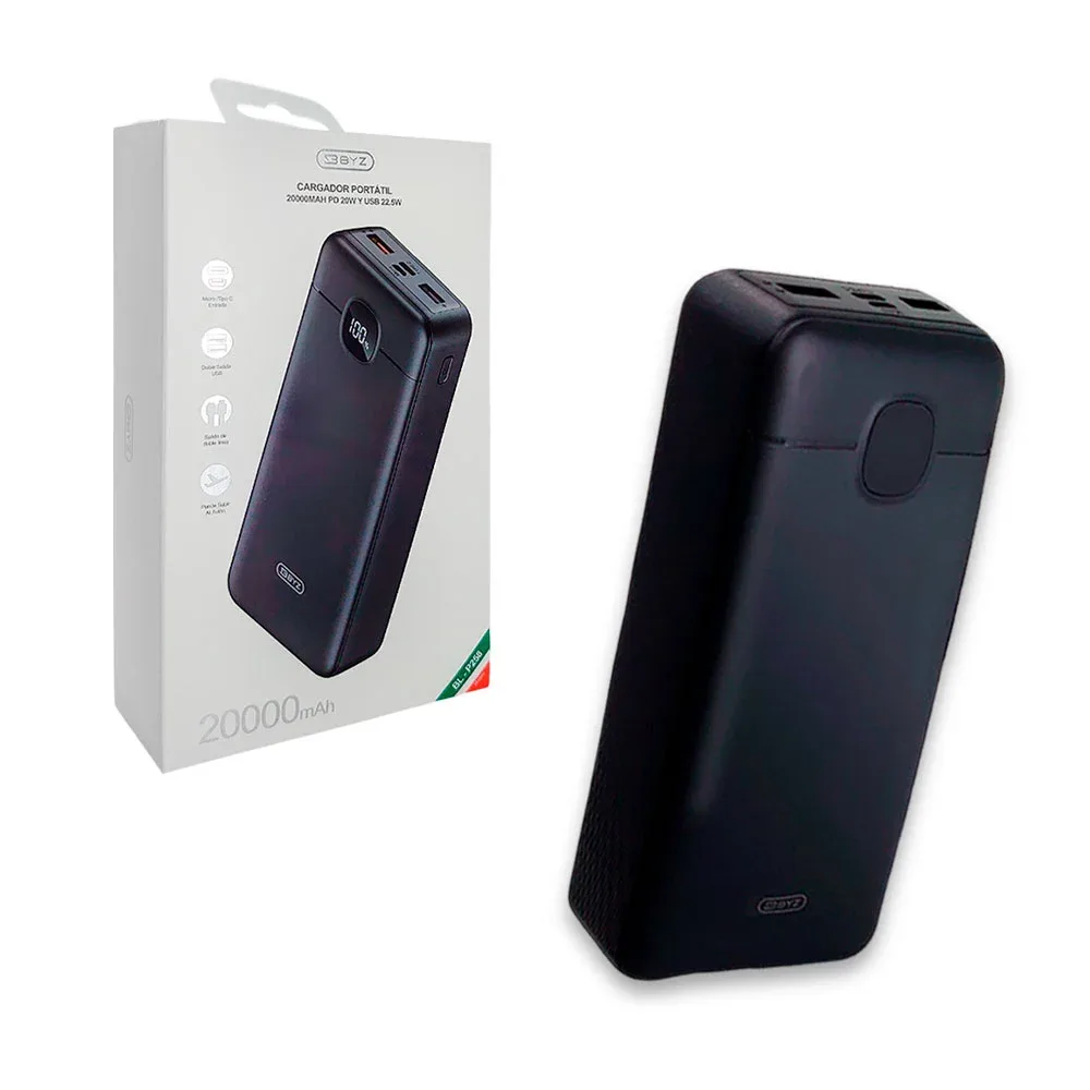 Power bank byz de 20000mah carga rápida con múltiples puertos de carga / bl-p258