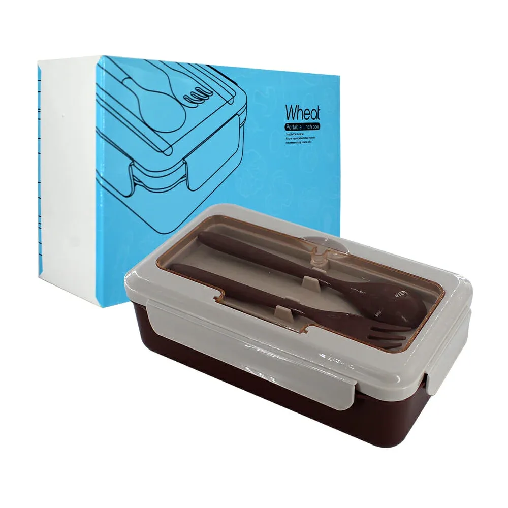 Tupper de plástico lunch box + cubiertos / wheat portable lunch box 1681955