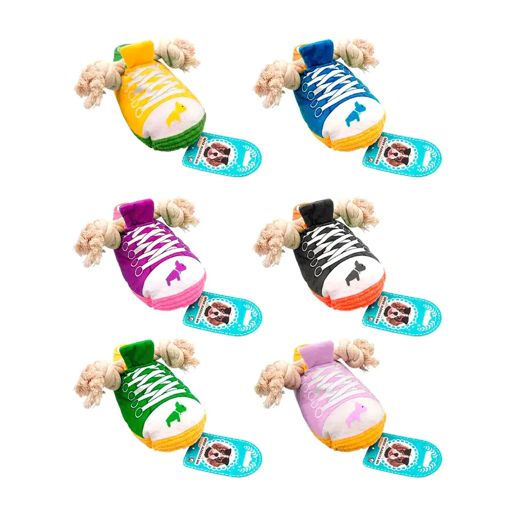 1pza peluche para mascota en forma de tenis con chifle y cuerda / 06318