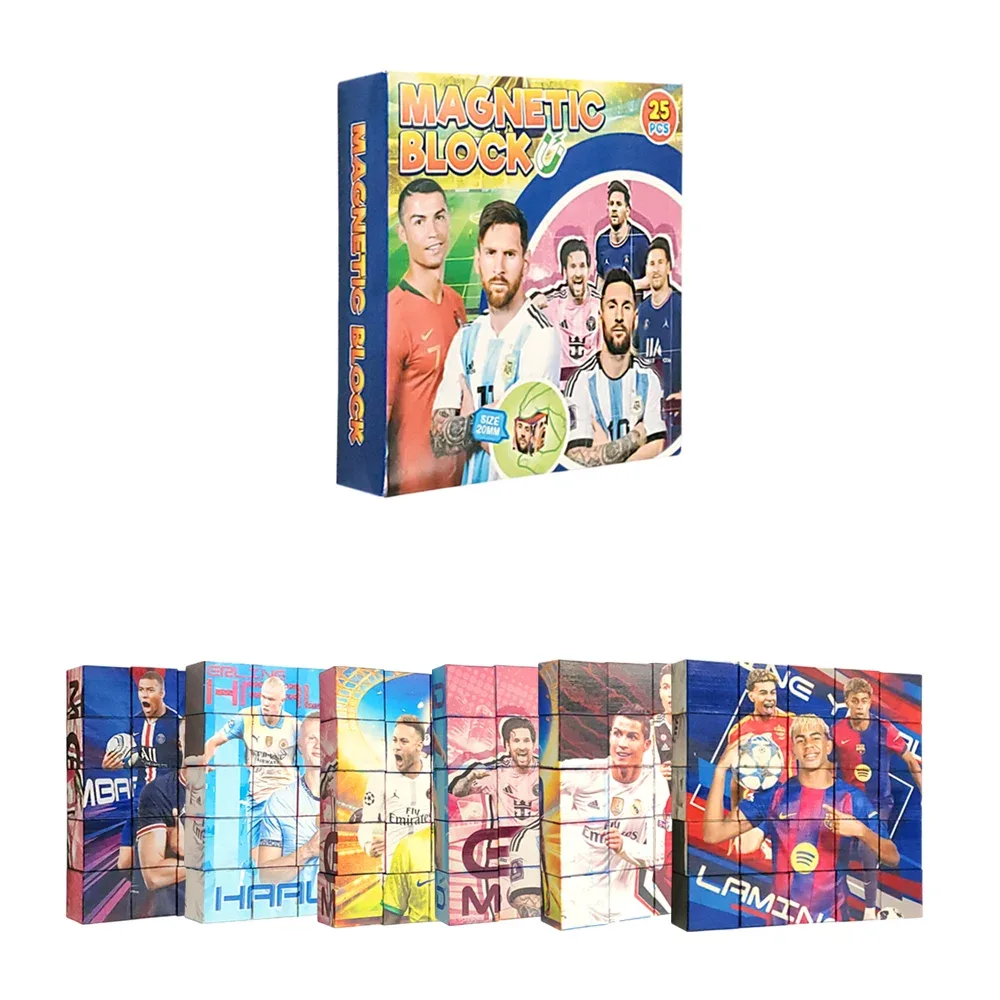 Cubo magnético de 25pzs con 6 caras diferentes / magnetick block