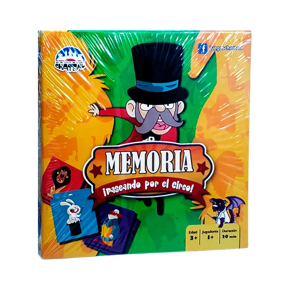 Juego de memorama con 36 pares de tarjetas, con temática de circo / modelo 51