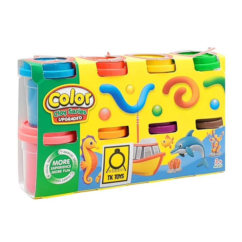 Paquete con 8 botes de masita para moldear figuras, variedad de colores