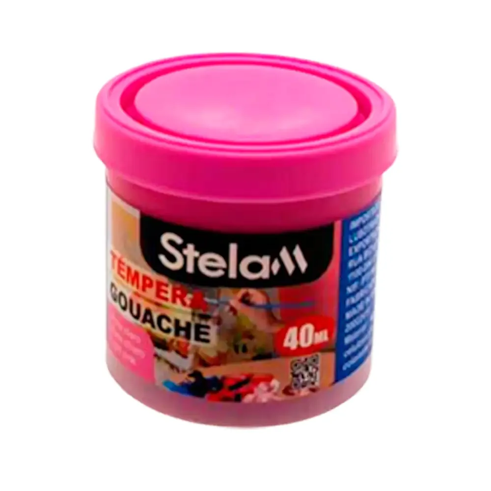 Mini bote de pintura témpera color rosa claro de 40ml para uso escolar