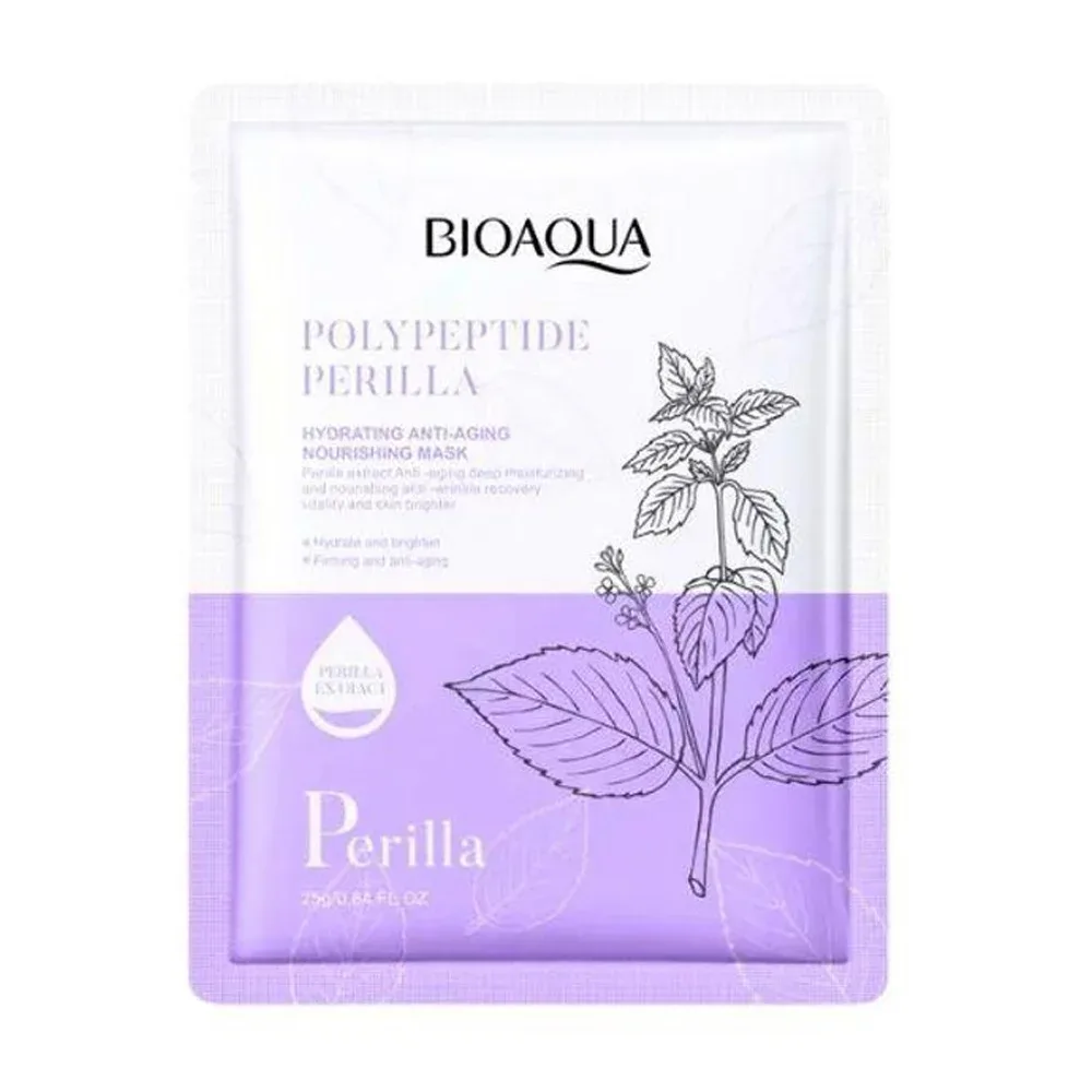Mascarilla facial bioaqua con polipéptidos y extracto de perilla hidratante, 25g / bqy91846