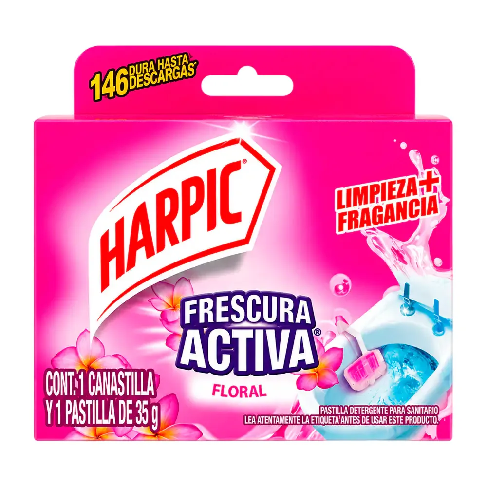 1pz pastilla harpic para sanitario con aroma floral, 35g / 758156
