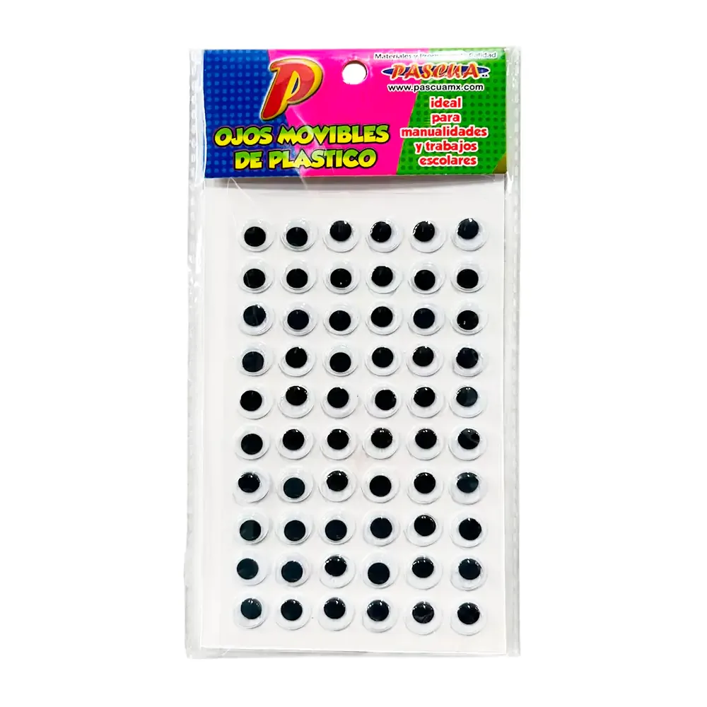 Planilla con 66 ojos movibles pascua de plástico, 10mm