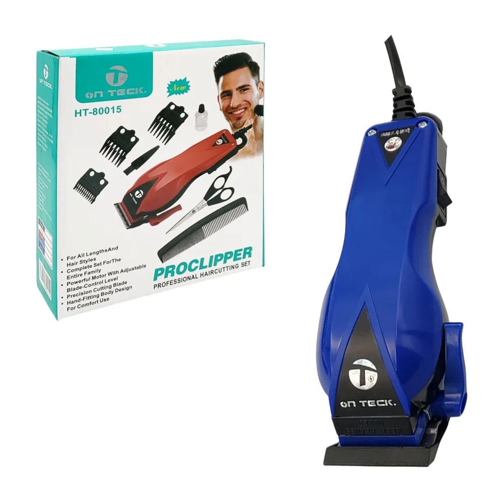 Set de máquina para cortar cabello profesional con tijeras, peine y accesorios intercambiables / ht-80015