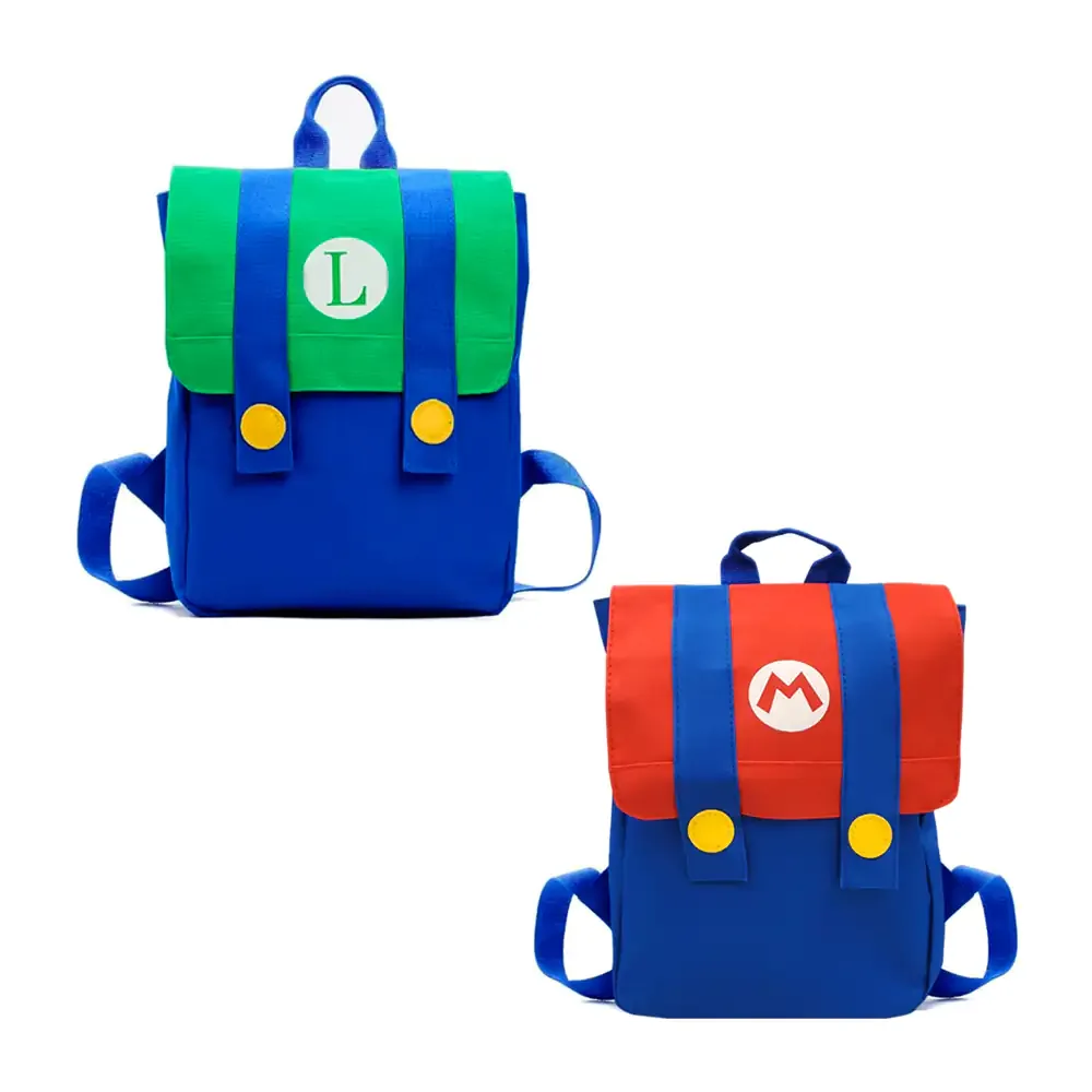 Mochila pequeña de 2 compartimientos con diseño de luigi o mario, variedad de modelos / 217