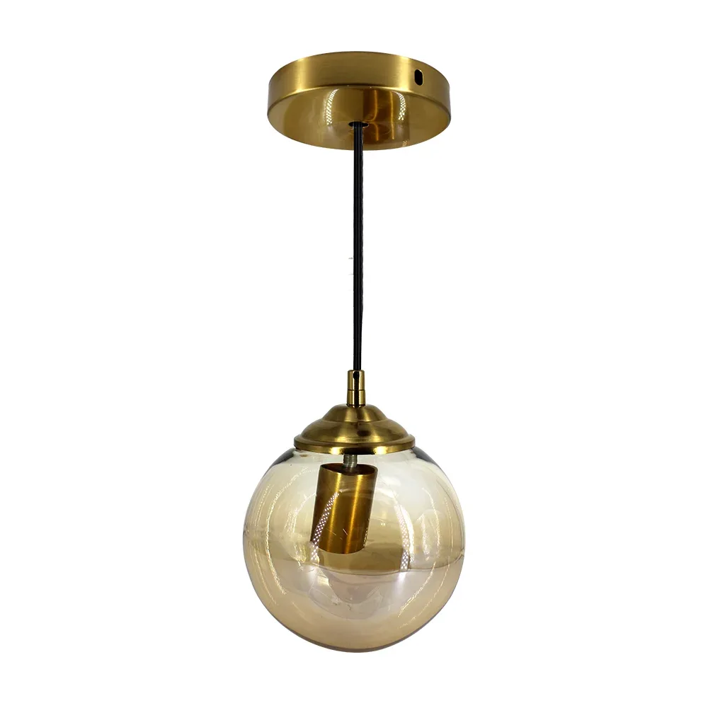 Lámpara colgante wanergy en forma esférica color dorado con socket metálico / 601761