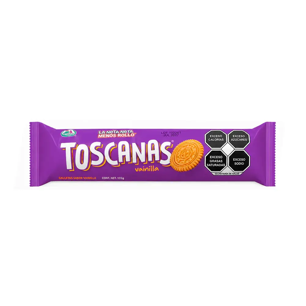 Tubo de galletas toscanas clásicas sabor vainilla, 135g / 003571