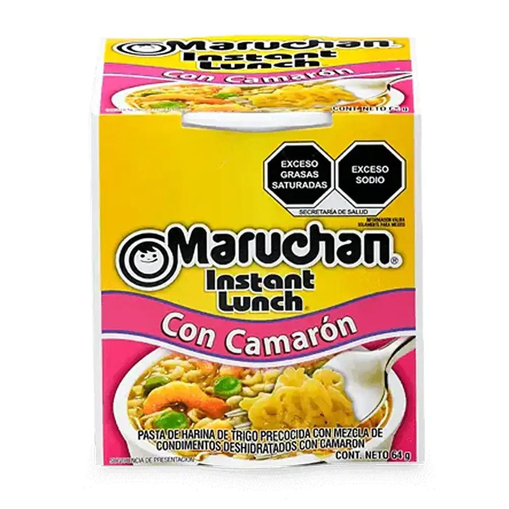 Sopa instantánea maruchan con camarón, 64g / 001956