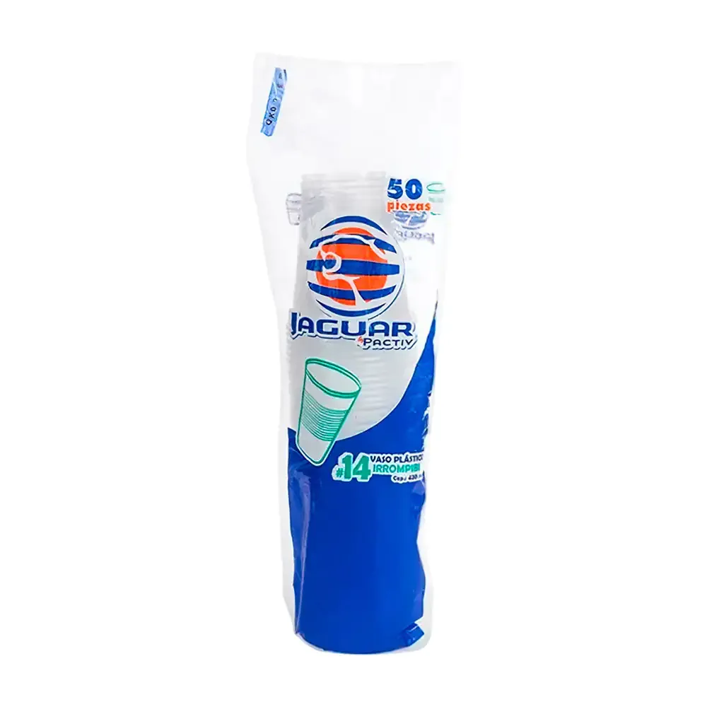 Paquete jaguar con 50 vasos de plástico #14 - 430 ml / 095140