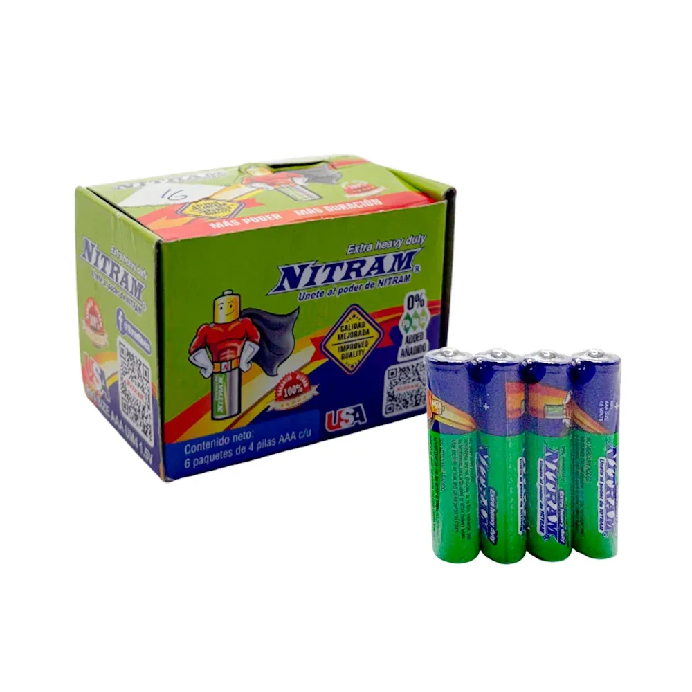 Caja pequeña con 24 pilas aaa nitram / r03