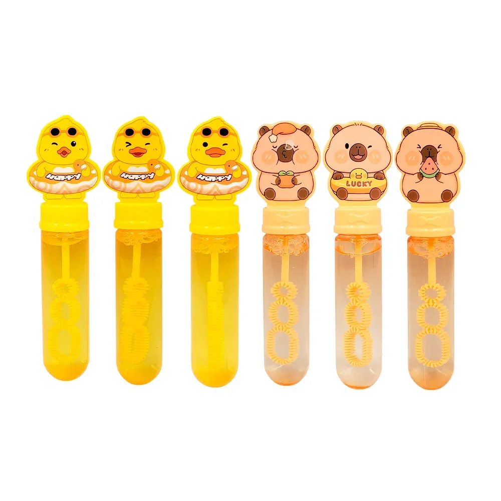 1pz tubo con jabón para burbujas, vara con 3 círculos y decoración de animal
