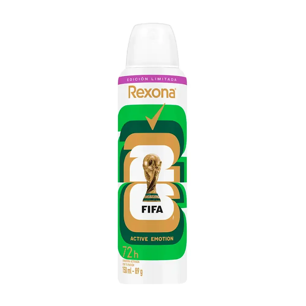 1pz Desodorante antitranspirante rexona en aerosol, aroma active emotion, 150ml