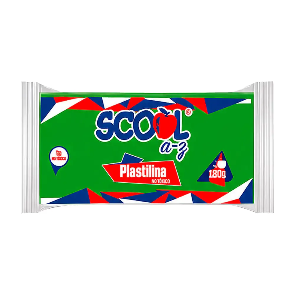 Barra de plastilina scool para maqueta de 180g en color verde bandera / 21423