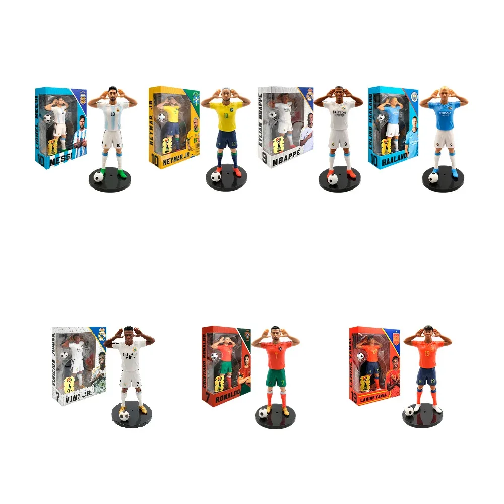 Figura coleccionable de muñeco 19cm con base y mini balón, variedad de modelos
