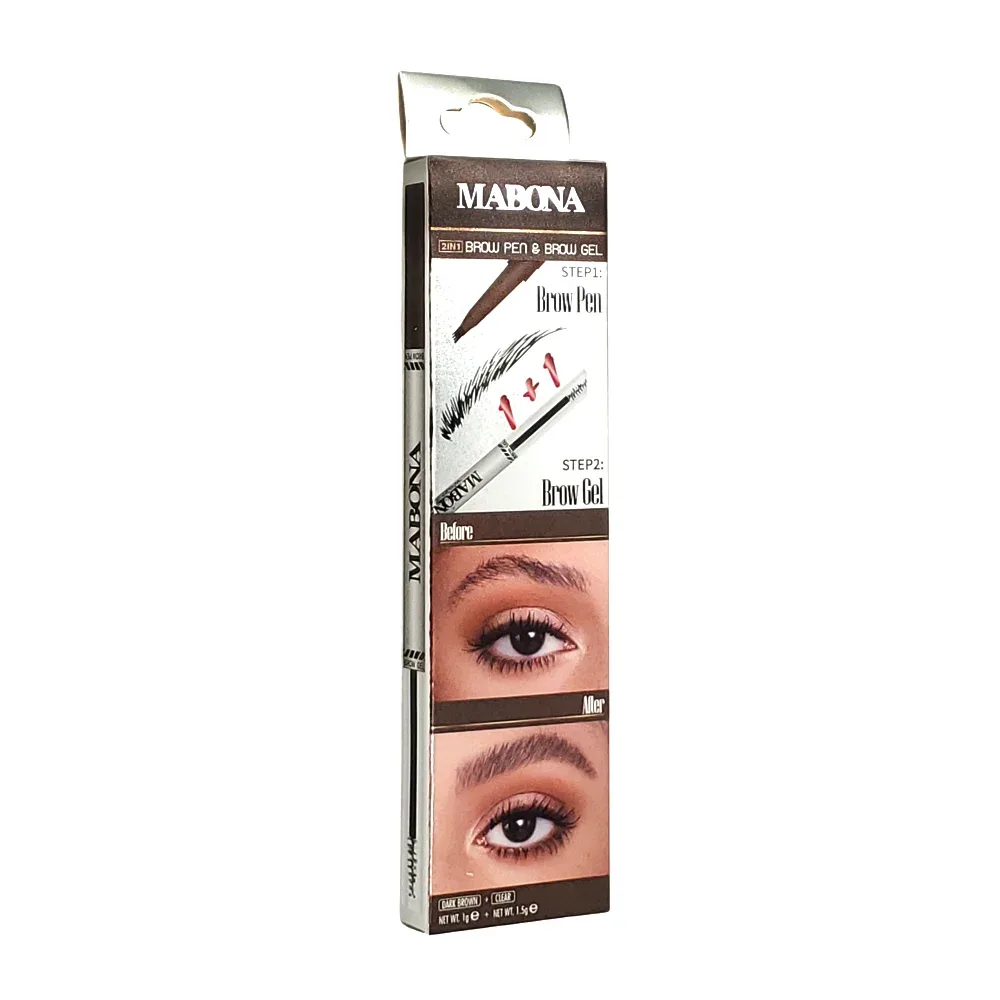 Plumón delineador 2en1 para cejas + gel fijador, variedad de tonos