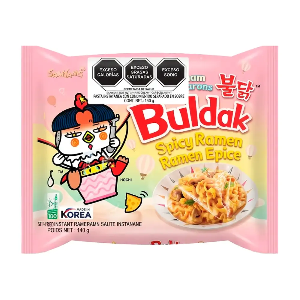 Ramen buldak carbonara cremoso con nivel de picante medio, 140g / 114814