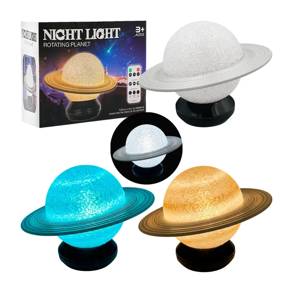 Lámpara de noche en forma de luna con base giratoria, varios modos de luz / m005