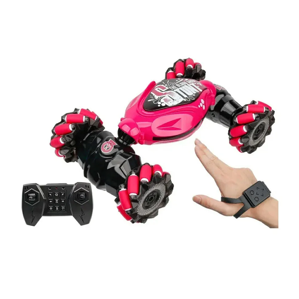 Carro stunt deformable todo terreno con luz a control remoto o pulsera inductiva, variedad de colores / 2071-1a