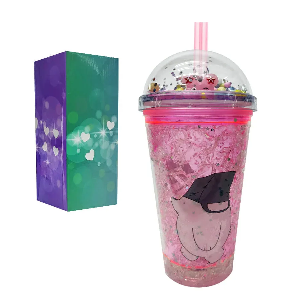 Vaso de acrílico con luces + tapa con diseño de los escandalosos / 23-gel-004