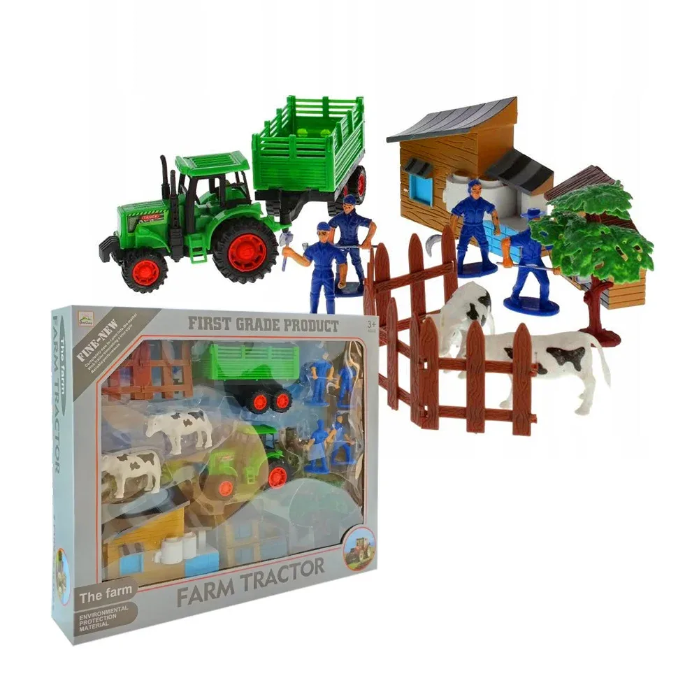 Granja de juguete con vehículos, animales y accesorios / farm tractor