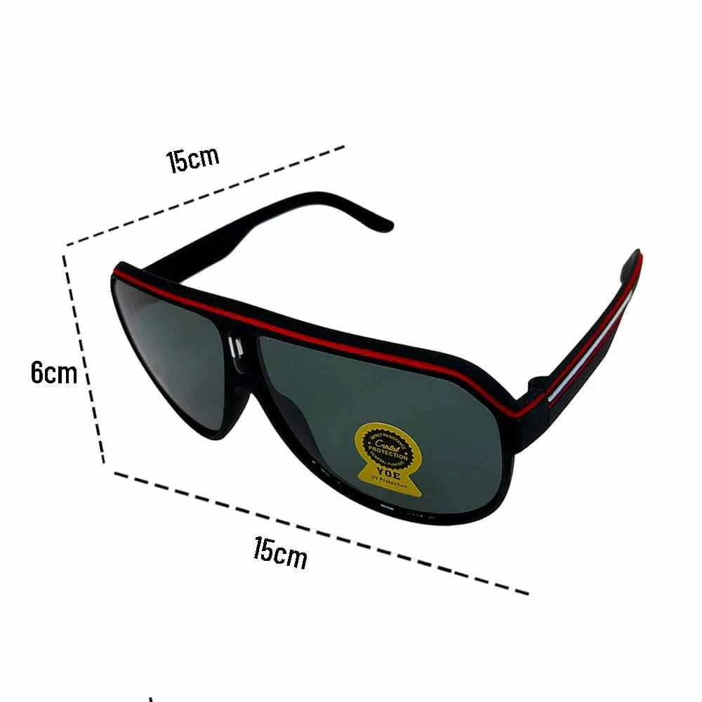 1pza Lentes de sol estilo piloto con rasgo rojo en marco, variedad de colores 3236-3f