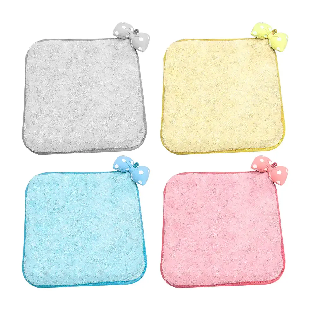 1pz Mini toalla facial c&j flori de microfibra con moño, 30x30, variedad
