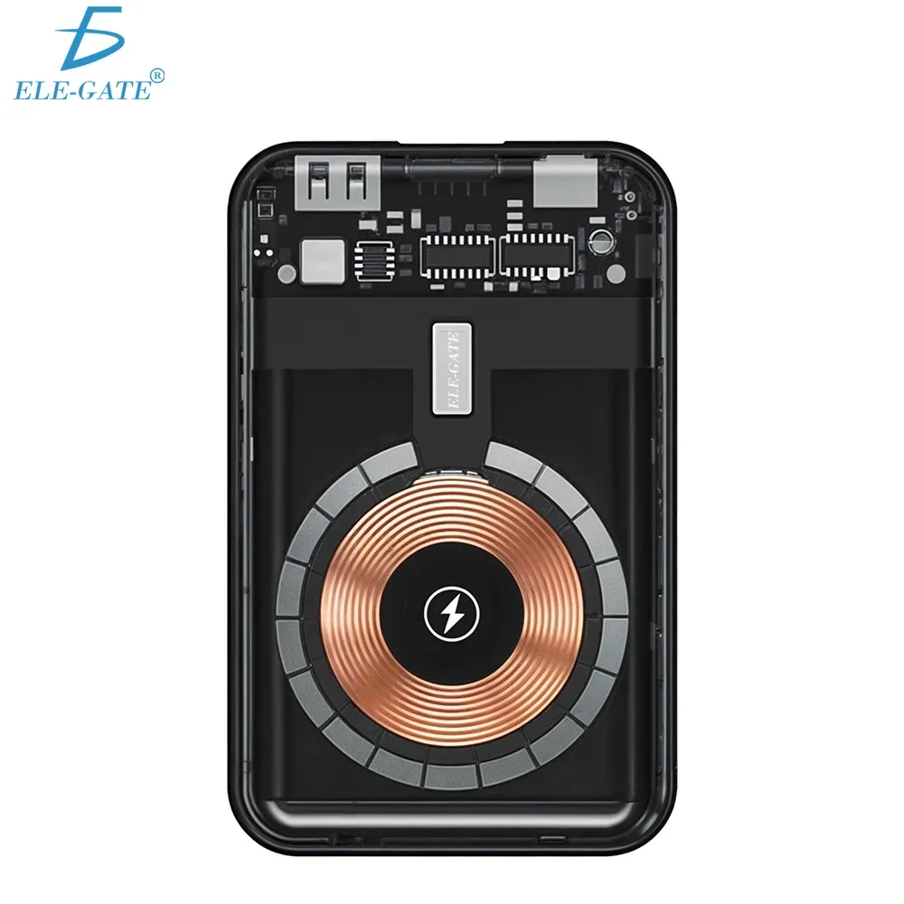 Power bank ele-gate portátil de 10000mah con variedad de entradas y carga inalámbrica / pw.18