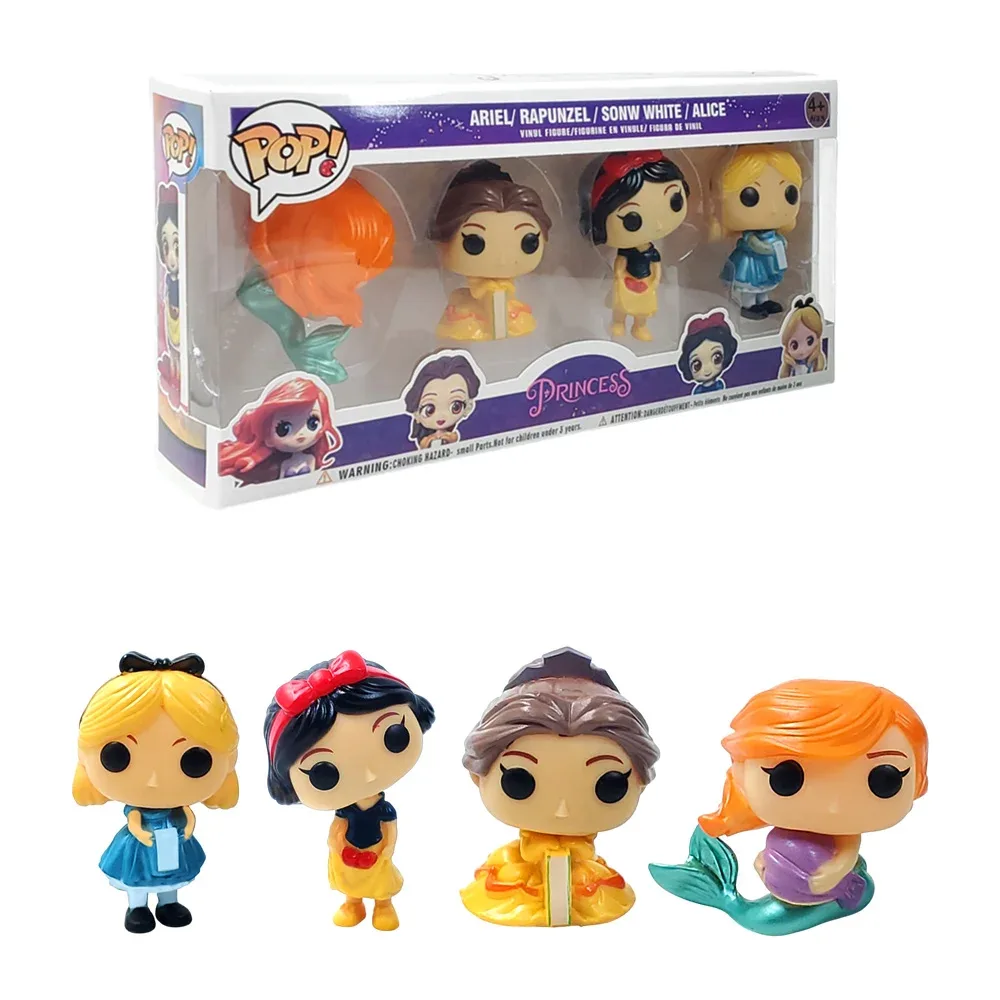 Paquete con 4 figuras pop coleccionables de las princesas, 8 cm, variedad