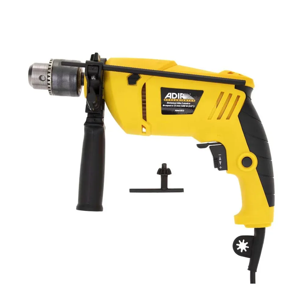Rotomartillo taladro con broquero de 13mm y botón para fijar la velocidad, 500w / adir herramientas / 813