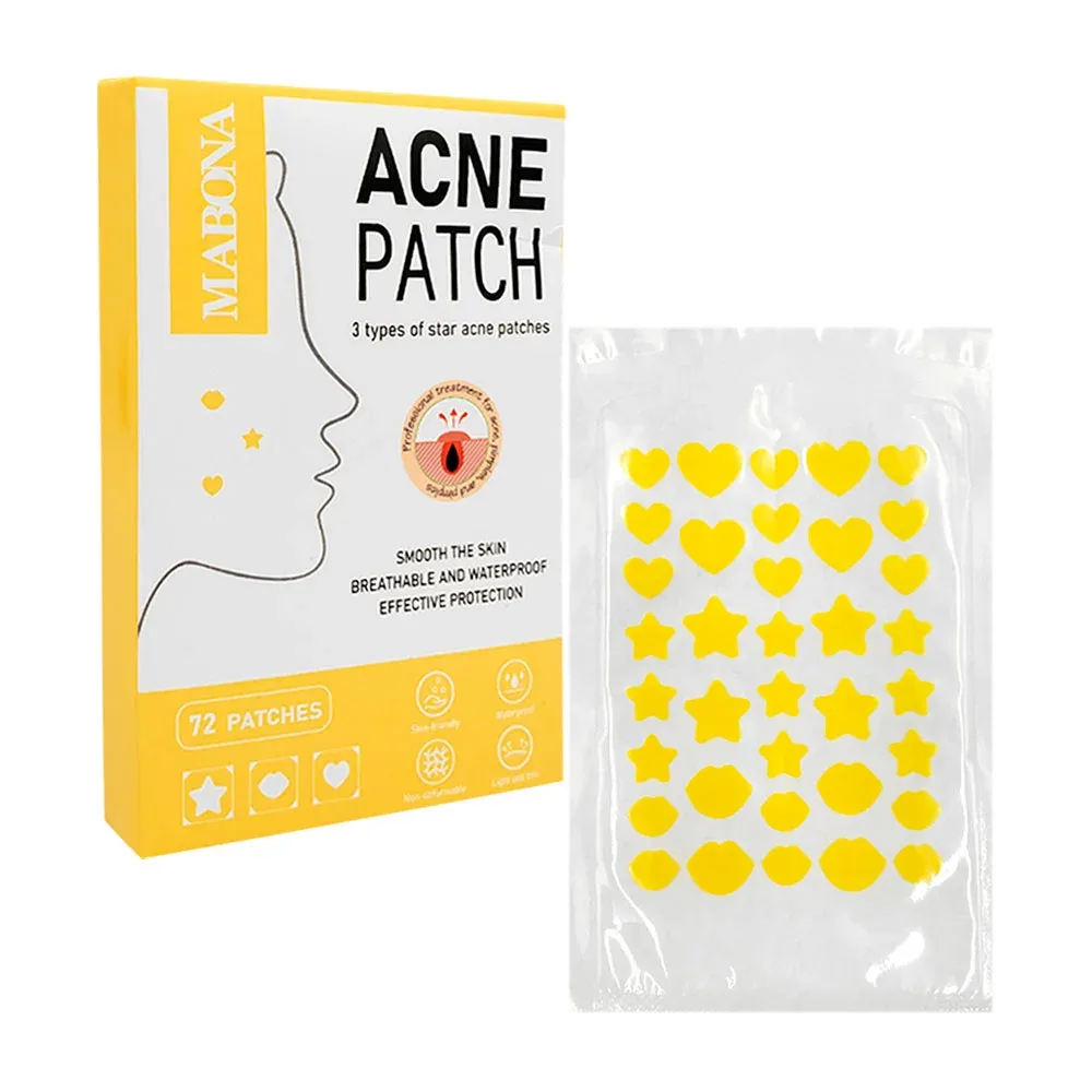 Paquete con 72 parches pegatinas faciales mabona para acné, varias formas / 0162